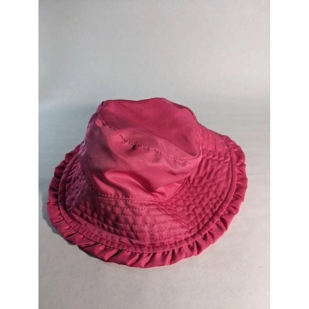 UV Skinz Girls Reversible Bucket Hat Pink Tropical Flamingo Sun Ruffle Brim 4-6
